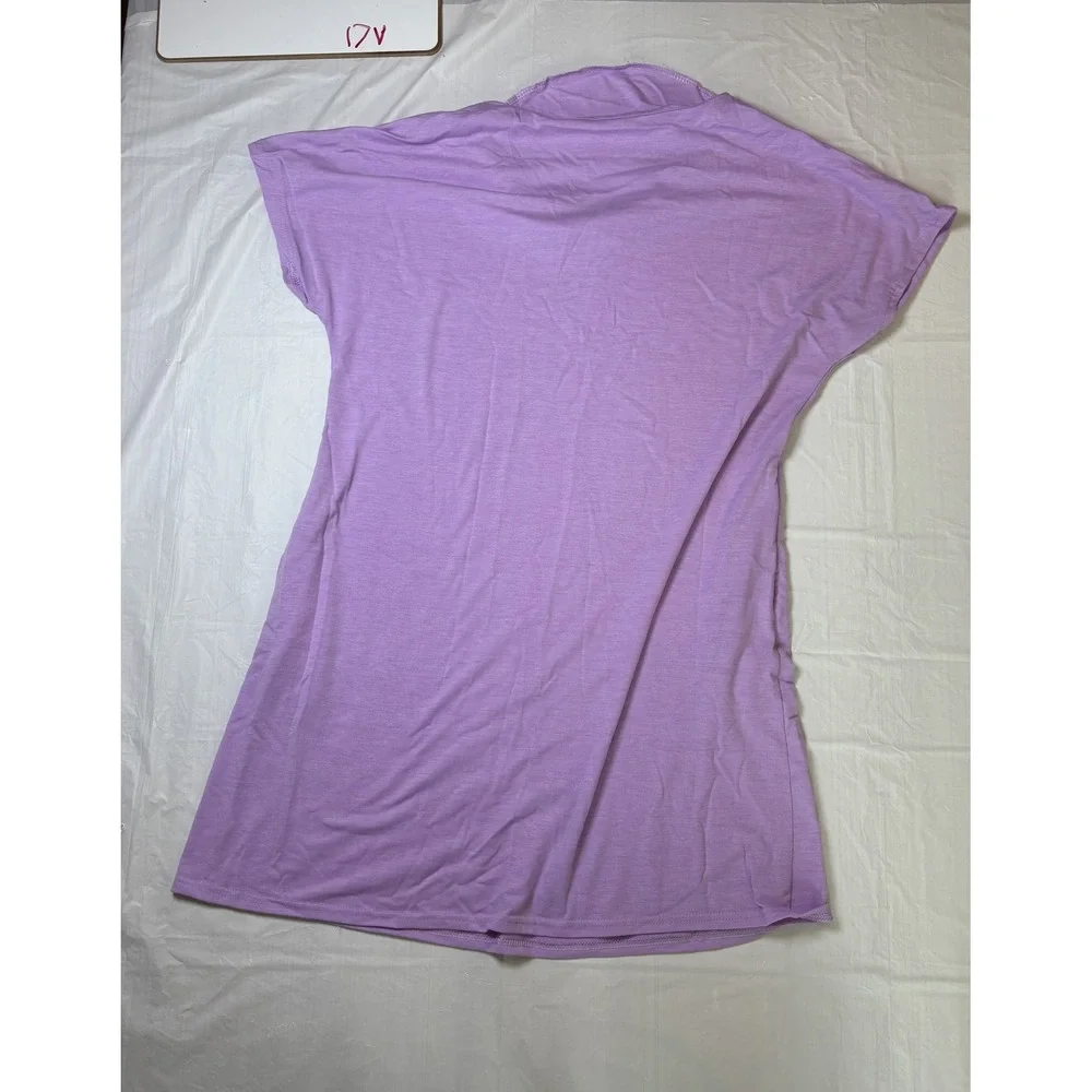Womens short sleeve pajama sleep dress w/pockets, size XL, purple‎